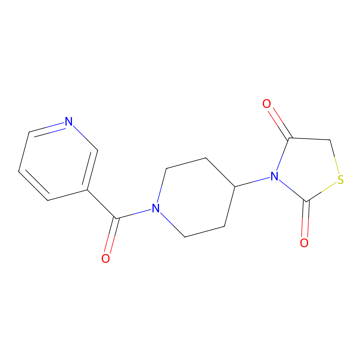 3-(1-Nicotinoylpiperidin-4-yl)thiazolidine-2,4-dione molecular structure, CAS 1798680-38-2