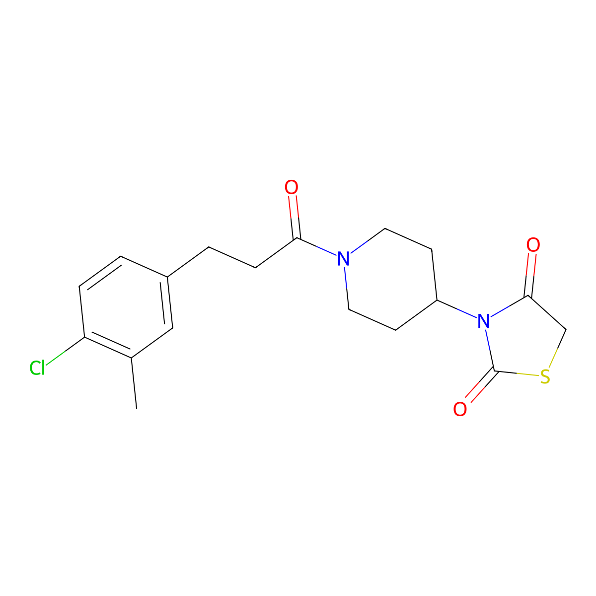 3-(1-(3-(4-Chloro-3-methylphenyl)propanoyl)piperidin-4-yl)thiazolidine-2,4-dione molecular structure, CAS 1798680-48-4
