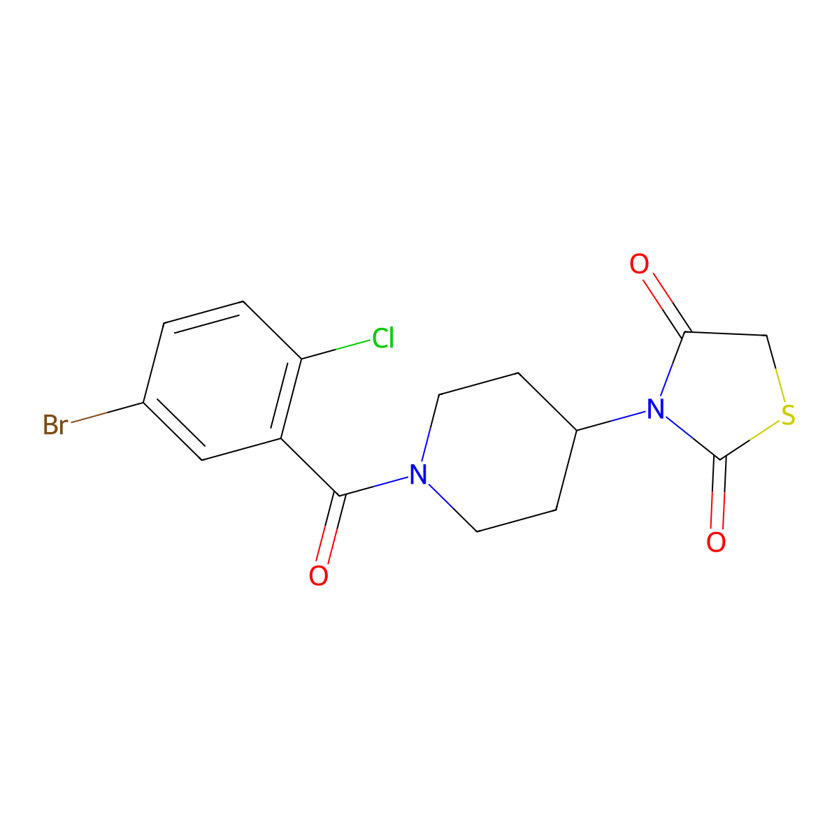 3-(1-(5-Bromo-2-chlorobenzoyl)piperidin-4-yl)thiazolidine-2,4-dione molecular structure, CAS 1798680-53-1