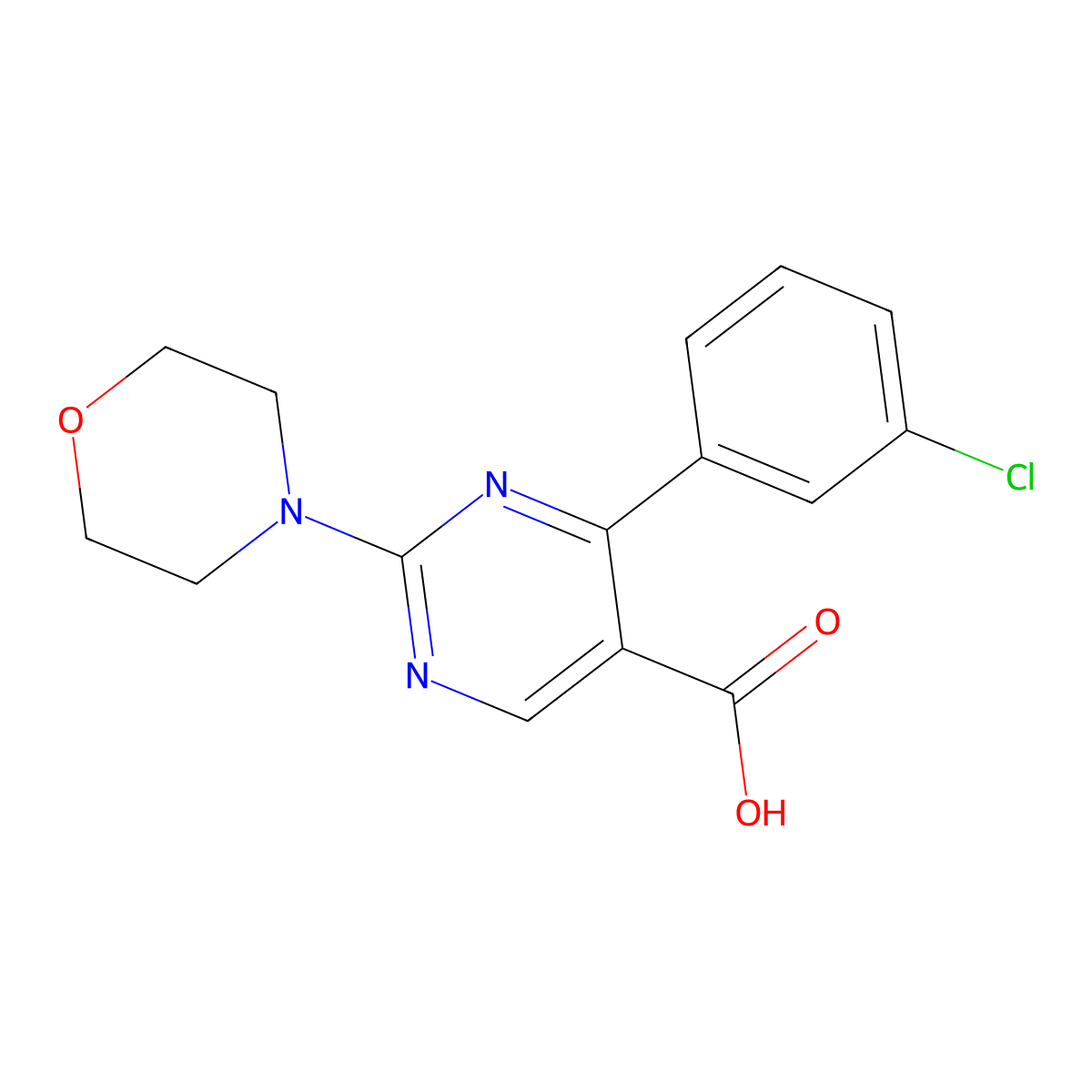 4-(3-Chlorophenyl)-2-(morpholin-4-yl)pyrimidine-5-carboxylic acid molecular structure, CAS 1798680-79-1