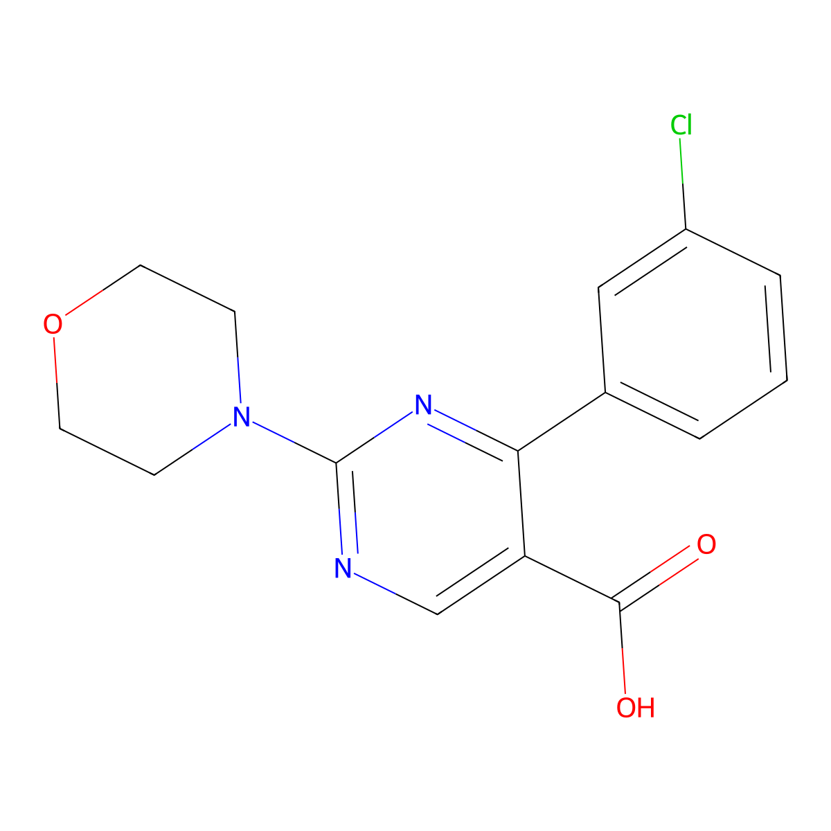 4-(3-Chlorophenyl)-2-(morpholin-4-yl)pyrimidine-5-carboxylic acid molecular structure, CAS 1798680-79-1