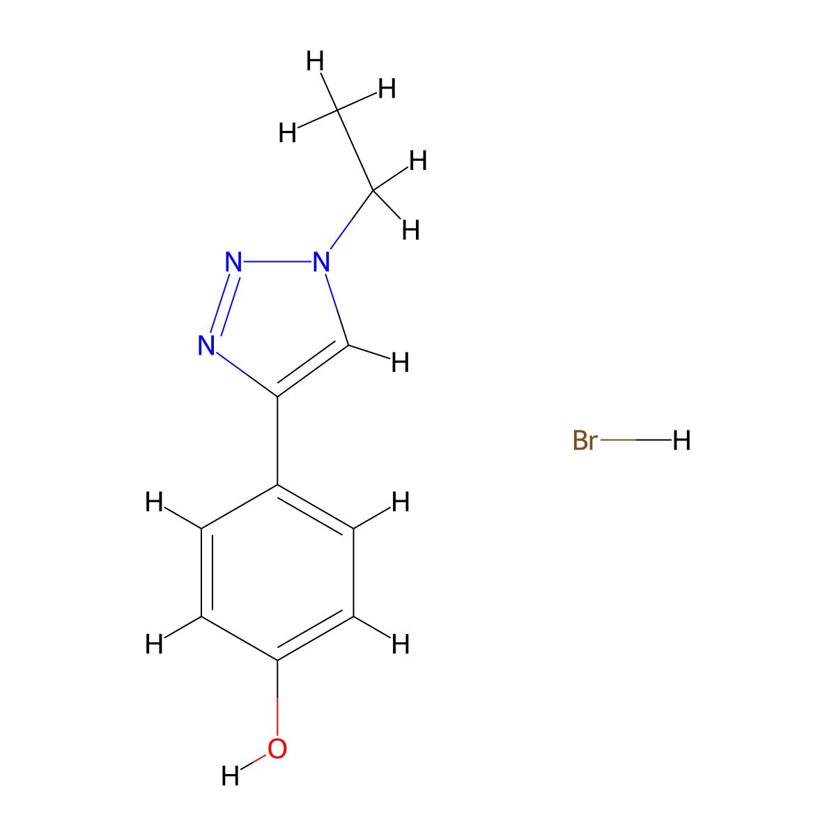 4-(1-ethyl-1H-1,2,3-triazol-4-yl)phenol hydrobromide molecular structure, CAS 1798683-30-3