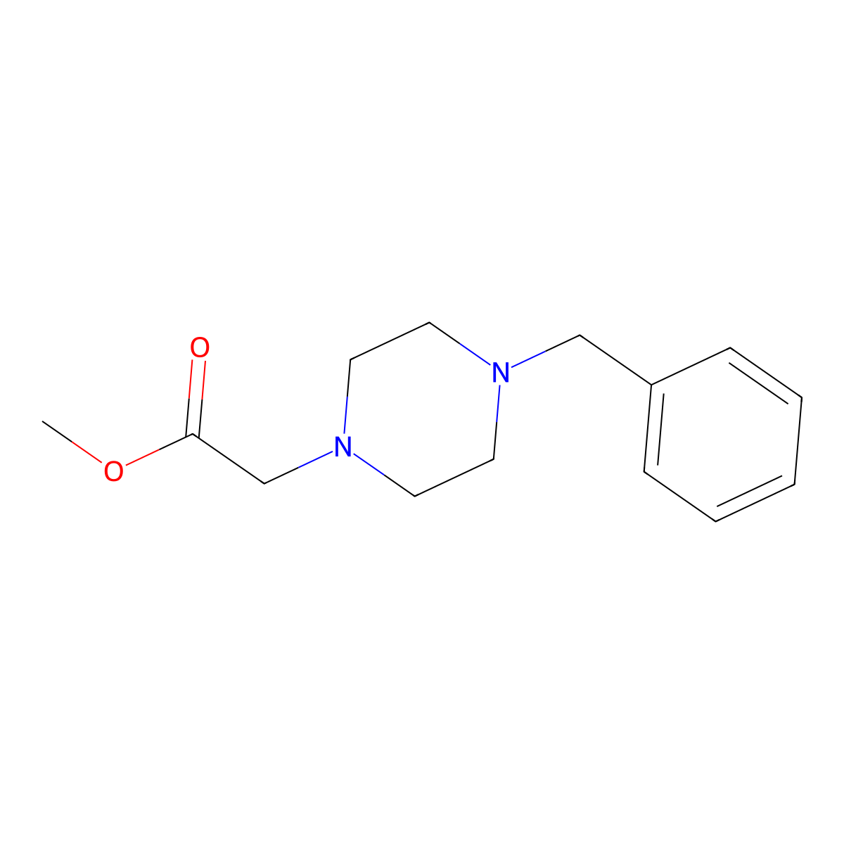 Methyl 2-(4-benzylpiperazin-1-yl)acetate molecular structure, CAS 179869-10-4