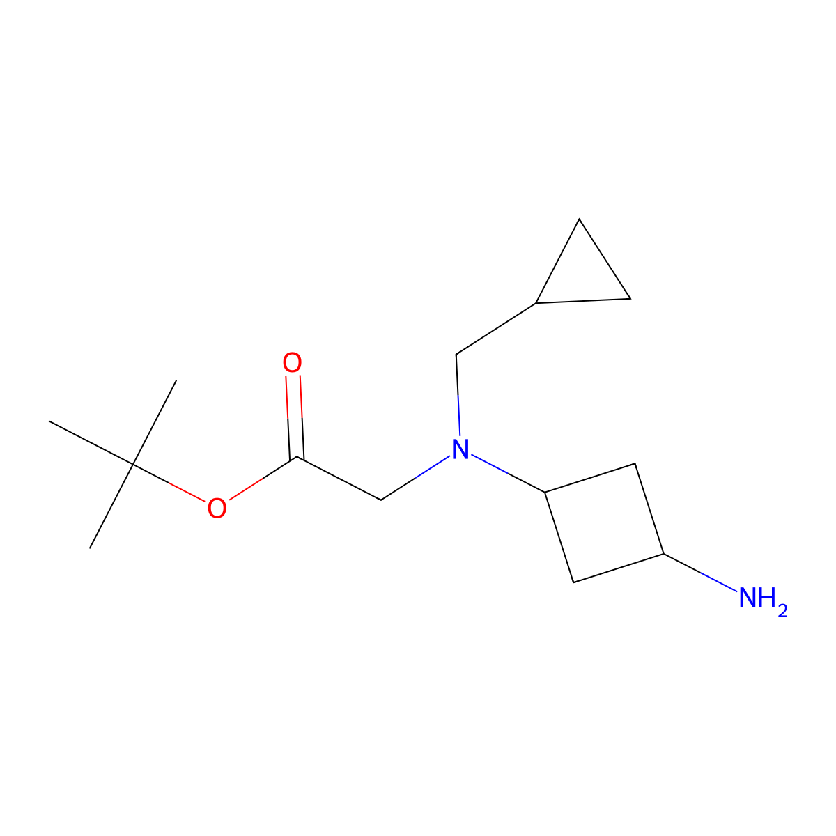 Tert-butyl 2-[(3-aminocyclobutyl)(cyclopropylmethyl)amino]acetate molecular structure, CAS 1798699-73-6