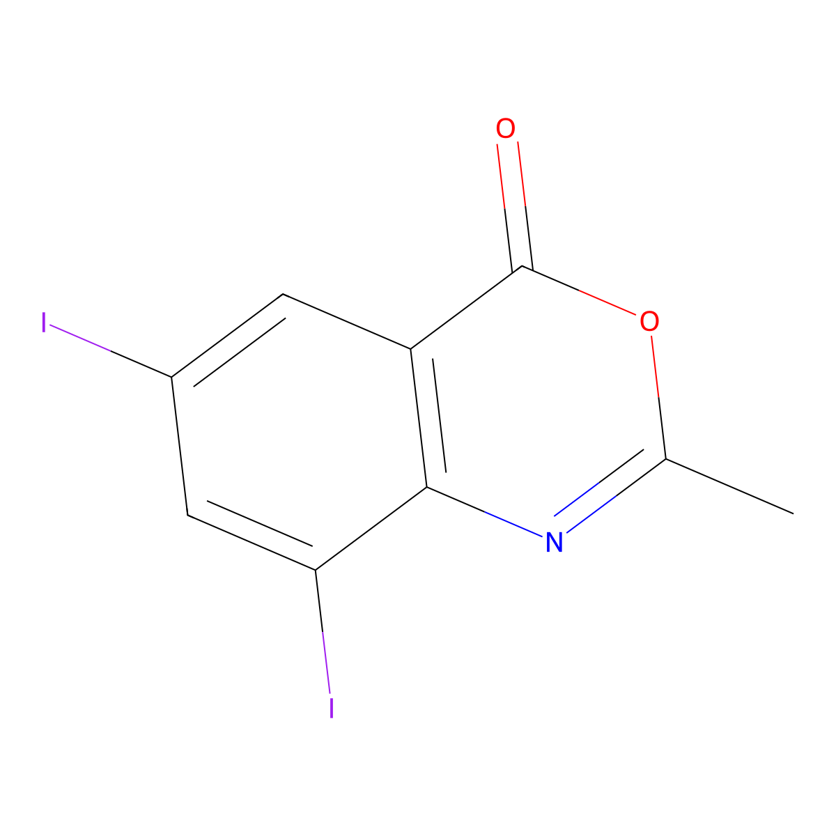6,8-Diiodo-2-methyl-4H-3,1-benzoxazin-4-one molecular structure, CAS 17987-78-9