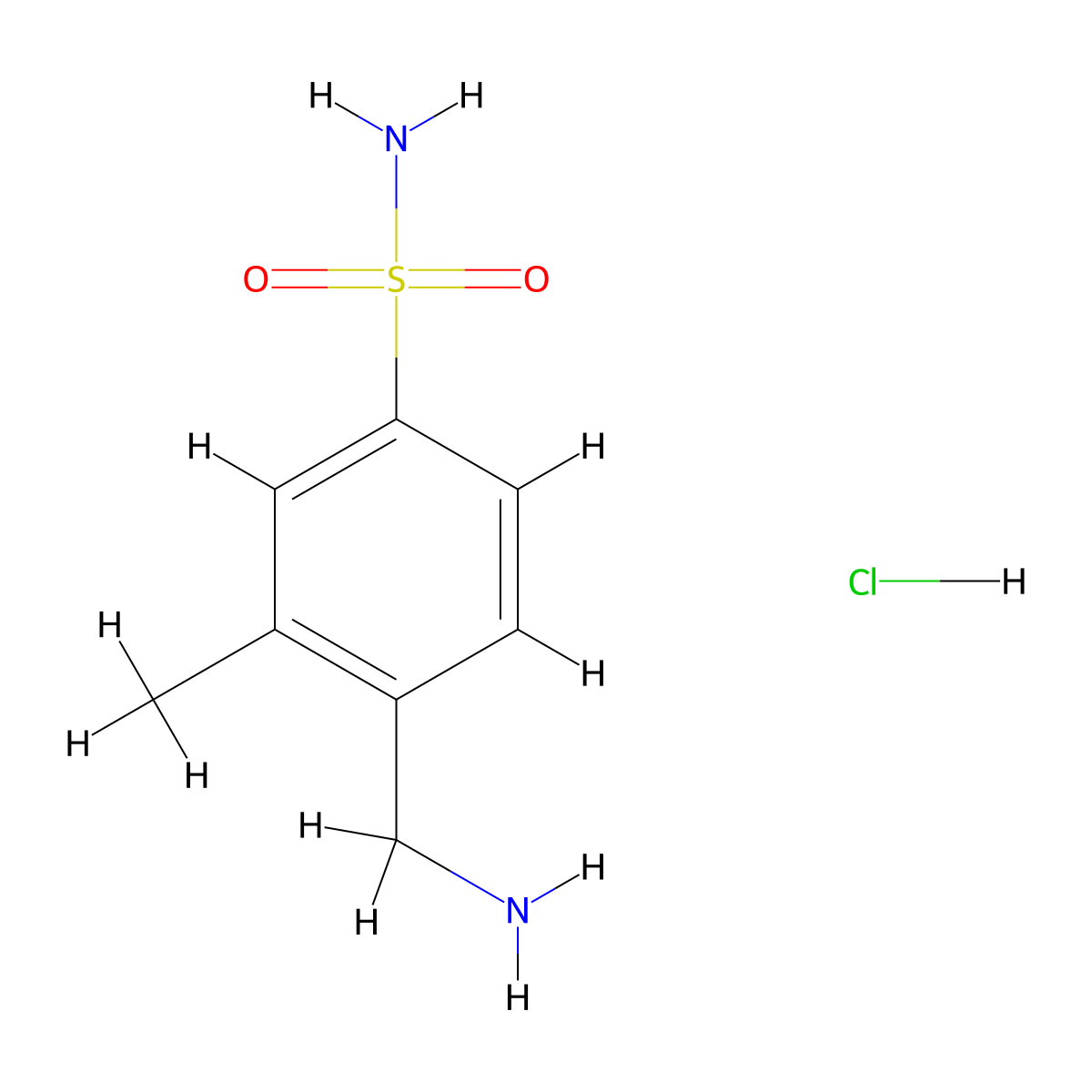 4-(Aminomethyl)-3-methylbenzene-1-sulfonamide hydrochloride molecular structure, CAS 1798707-11-5