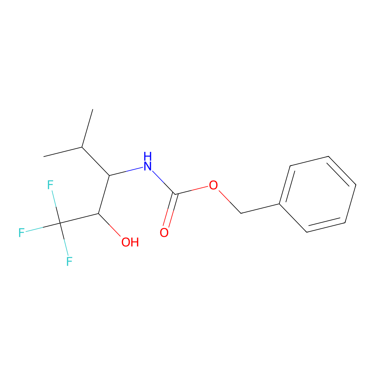 benzyl N-(1,1,1-trifluoro-2-hydroxy-4-methylpentan-3-yl)carbamate molecular structure, CAS 1798707-16-0