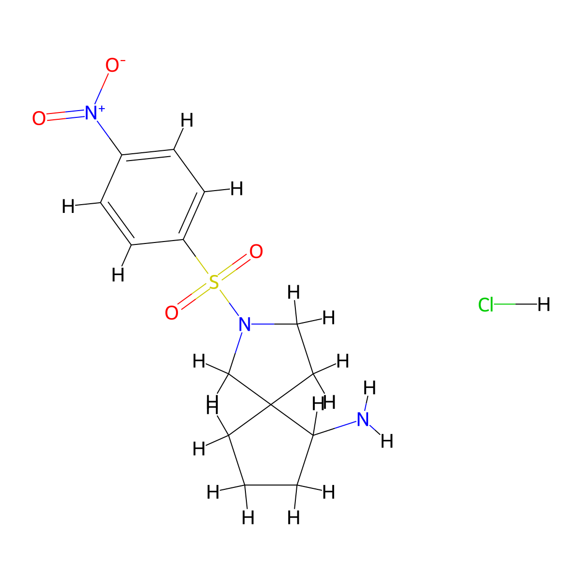 2-(4-Nitrobenzenesulfonyl)-2-azaspiro[4.4]nonan-6-amine hydrochloride molecular structure, CAS 1798713-08-2