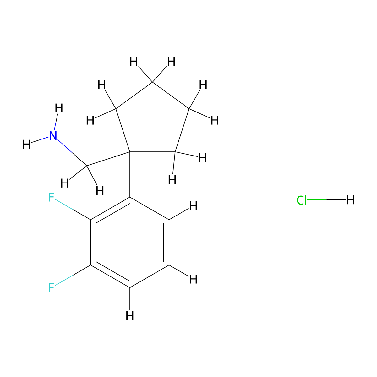 [1-(2,3-Difluorophenyl)cyclopentyl]methanamine hydrochloride molecular structure, CAS 1798713-22-0