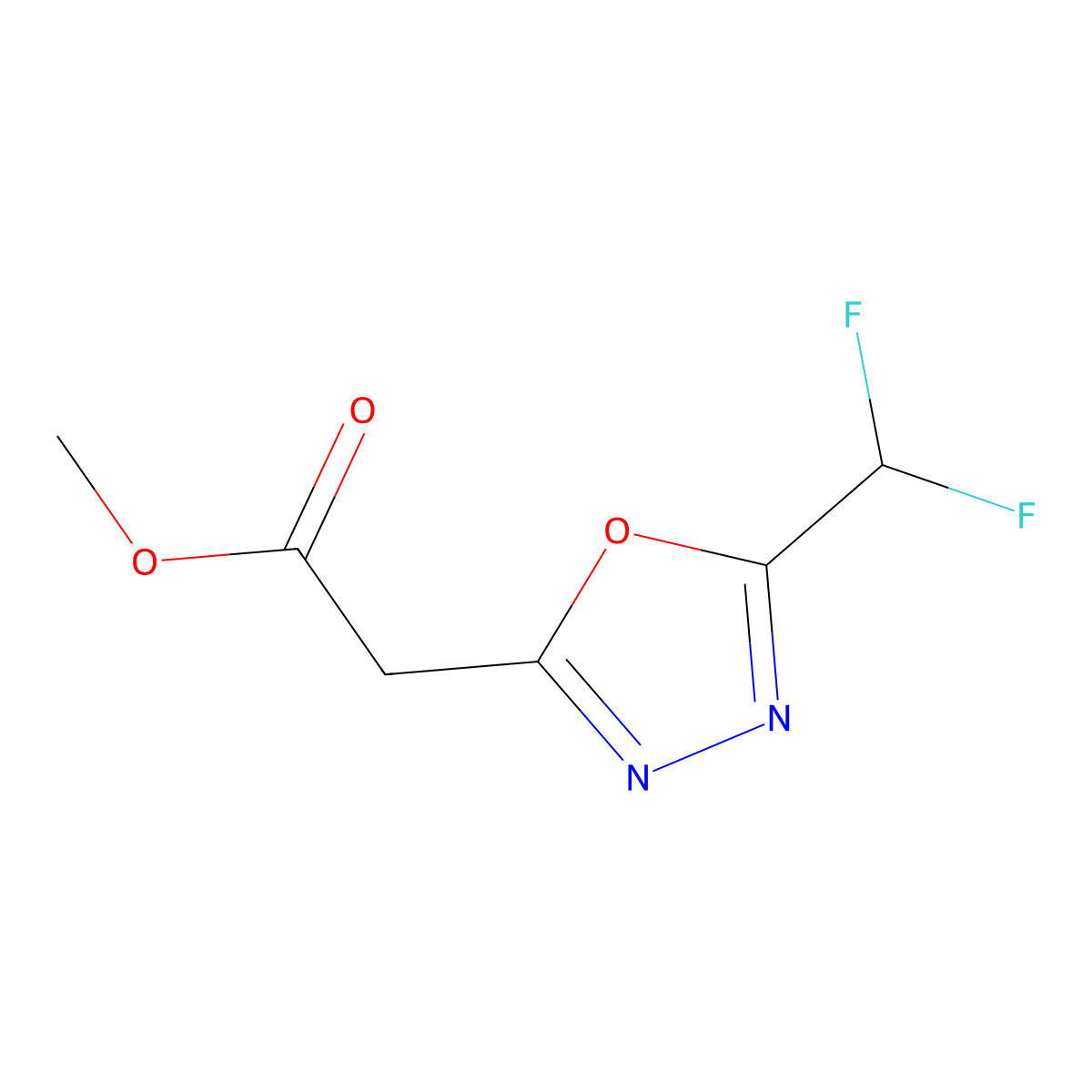 Methyl 2-[5-(difluoromethyl)-1,3,4-oxadiazol-2-yl]acetate molecular structure, CAS 1798713-42-4