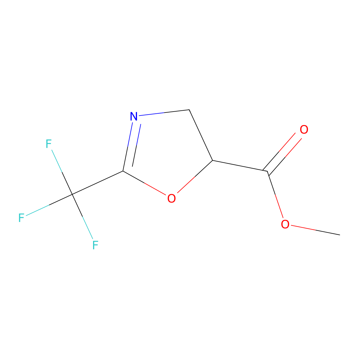 Methyl 2-(trifluoromethyl)-4,5-dihydro-1,3-oxazole-5-carboxylate molecular structure, CAS 1798718-32-7