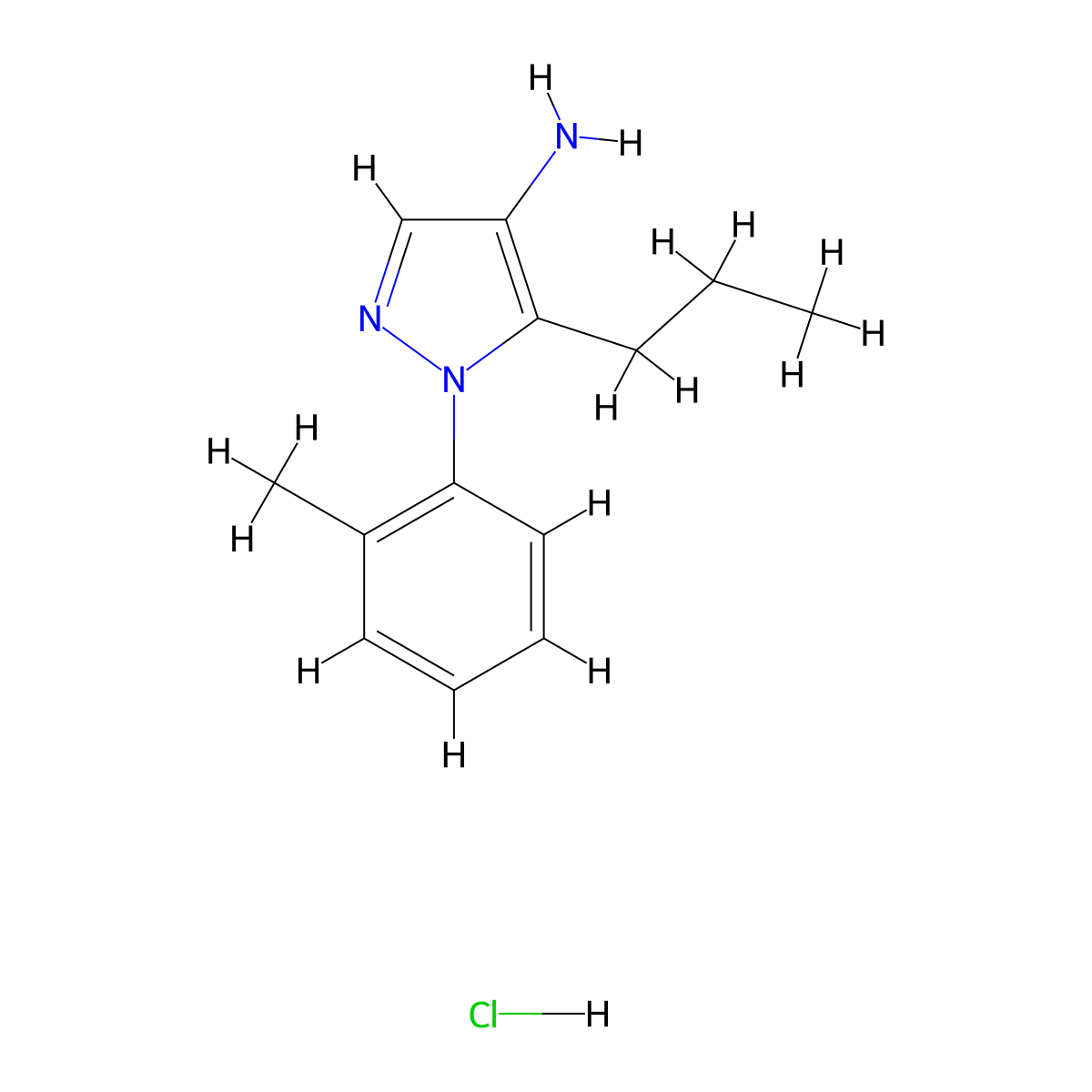 1-(2-methylphenyl)-5-propyl-1H-pyrazol-4-amine hydrochloride molecular structure, CAS 1798721-58-0
