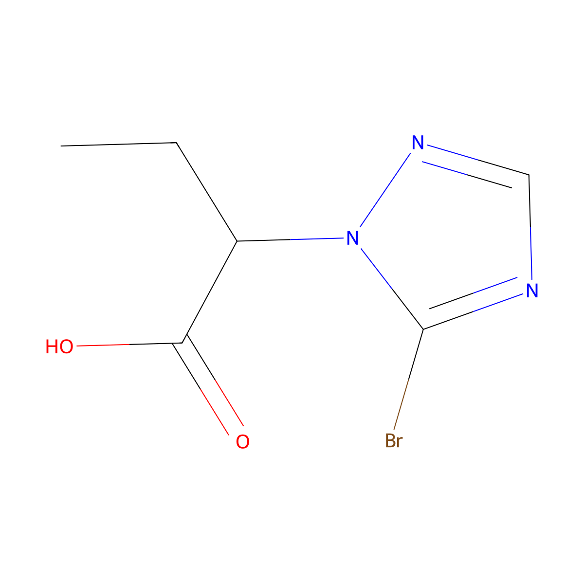 2-(5-bromo-1H-1,2,4-triazol-1-yl)butanoic acid molecular structure, CAS 1798723-20-2