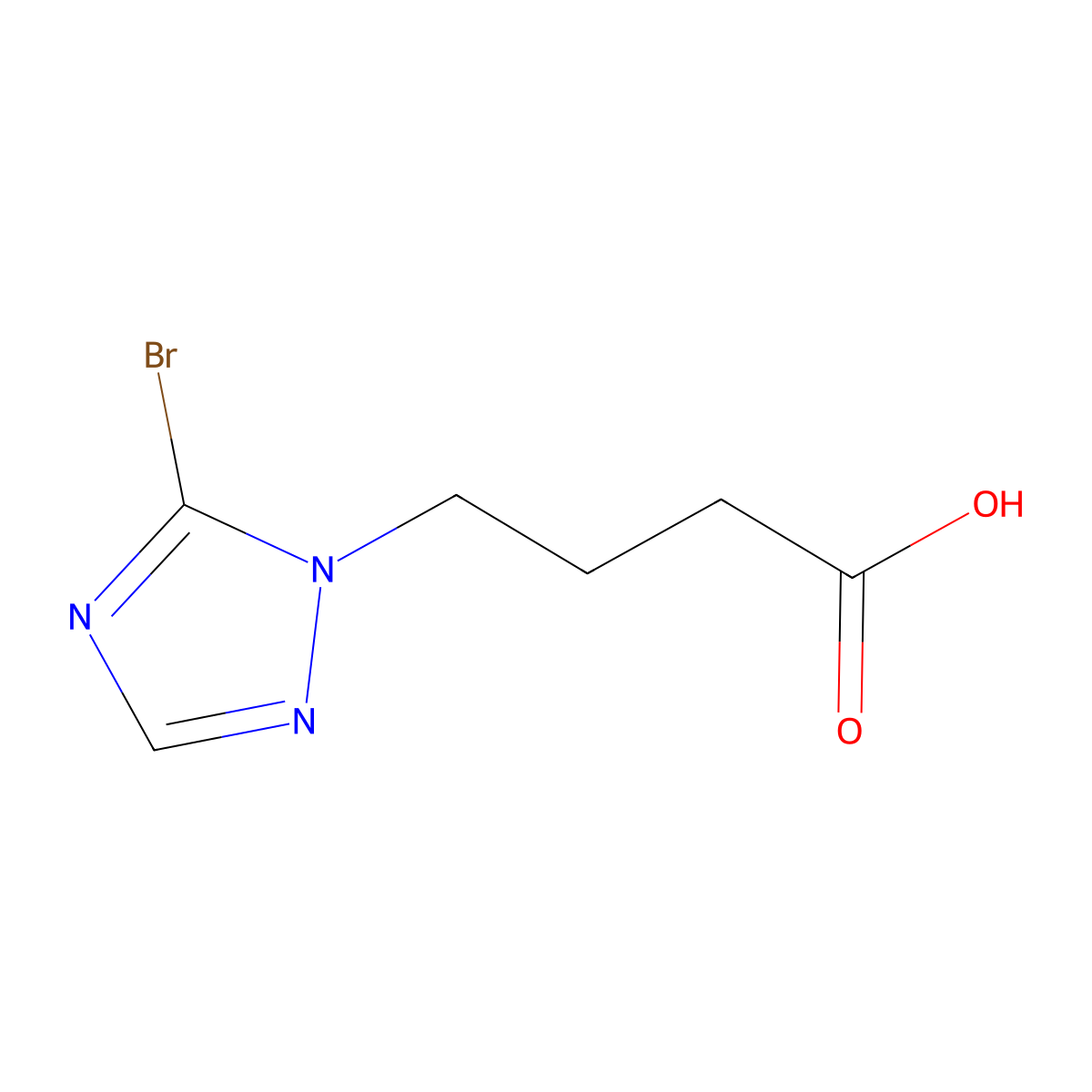 4-(5-bromo-1H-1,2,4-triazol-1-yl)butanoic acid molecular structure, CAS 1798723-23-5