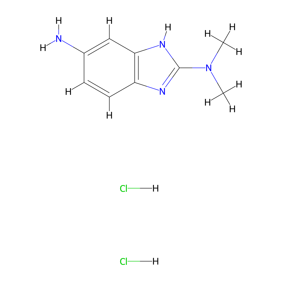 N2,N2-dimethyl-1H-1,3-benzodiazole-2,5-diamine dihydrochloride molecular structure, CAS 1798723-65-5