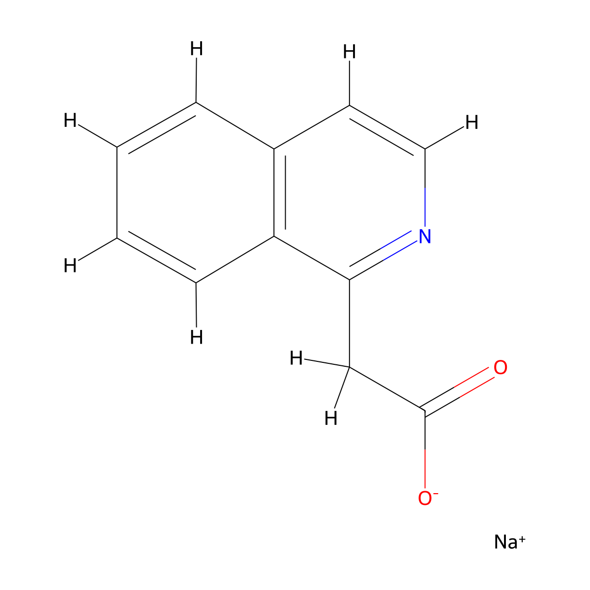 Sodium 2-(isoquinolin-1-yl)acetate molecular structure, CAS 1798728-26-3