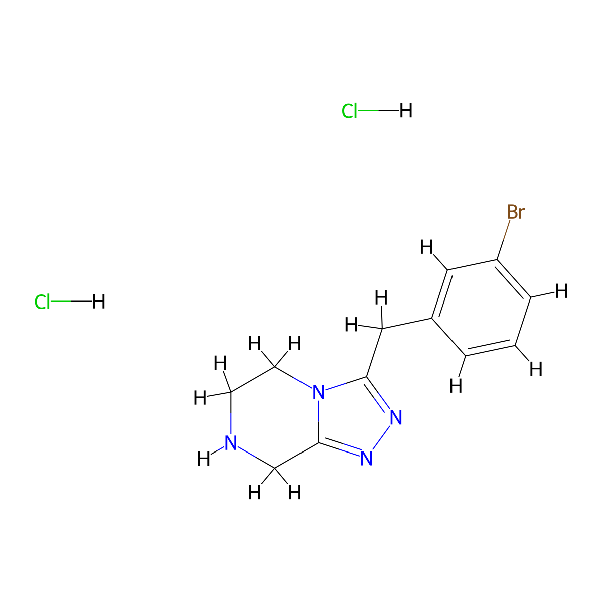 3-[(3-bromophenyl)methyl]-5H,6H,7H,8H-[1,2,4]triazolo[4,3-a]pyrazine dihydrochloride molecular structure, CAS 1798729-90-4