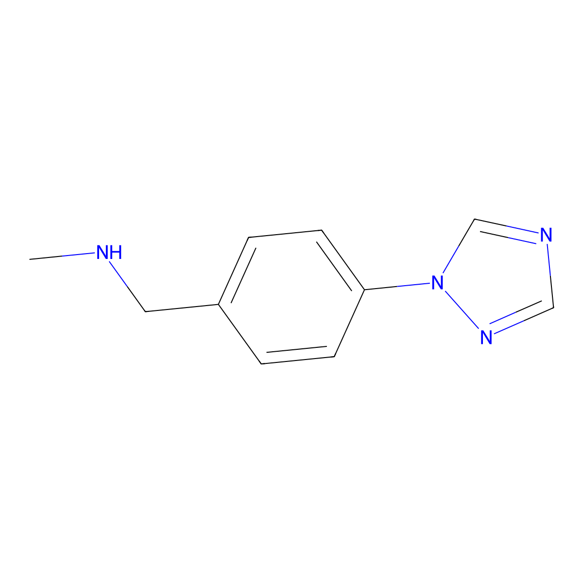 methyl({[4-(1H-1,2,4-triazol-1-yl)phenyl]methyl})amine molecular structure, CAS 179873-23-5