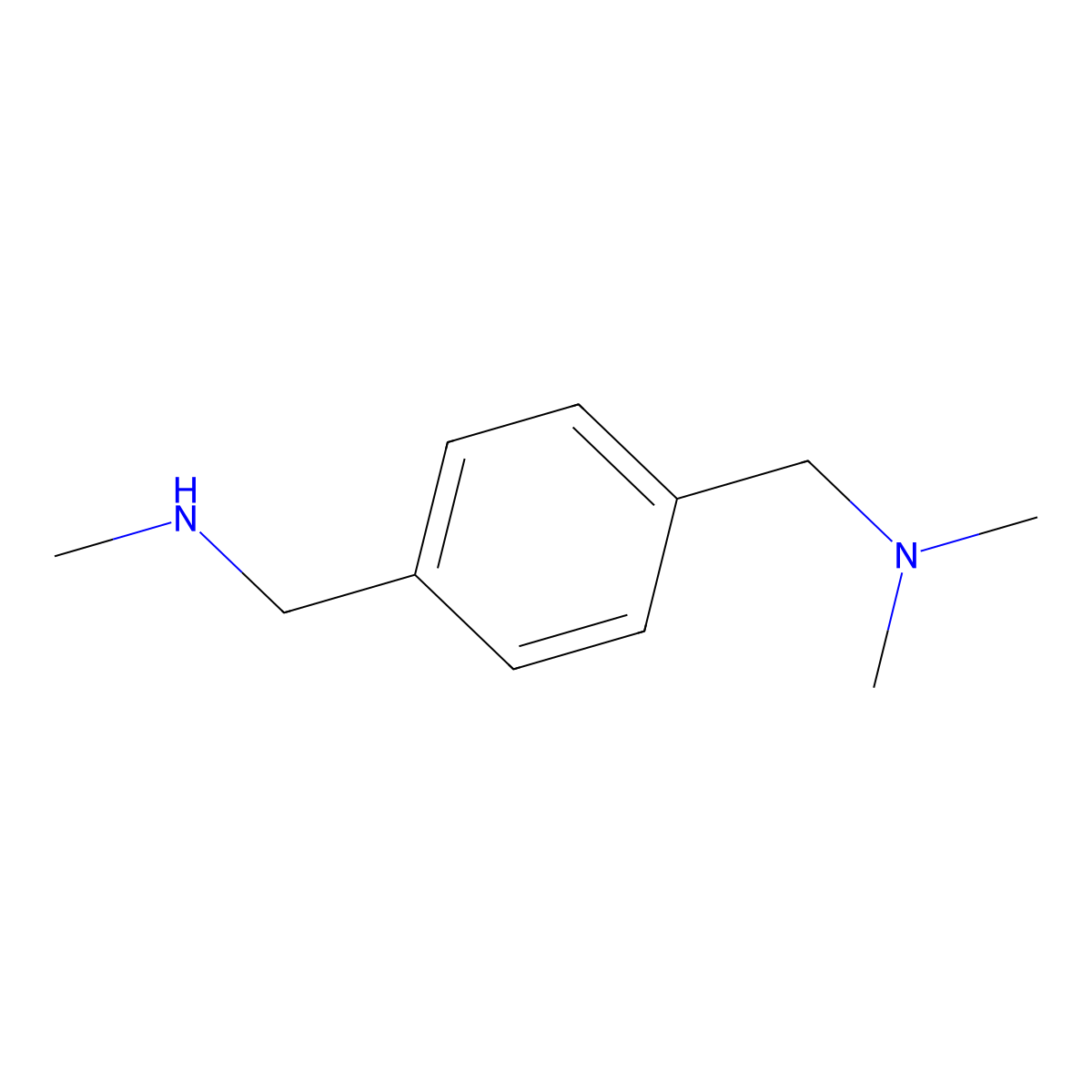 Dimethyl((4-((methylamino)methyl)phenyl)methyl)amine molecular structure, CAS 179873-24-6