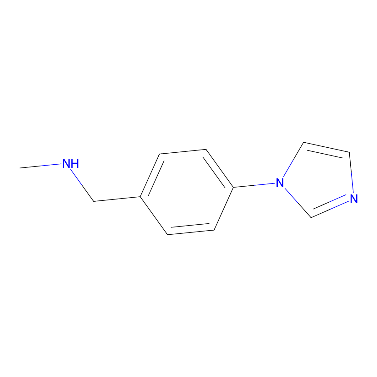 1-(4-(1H-Imidazol-1-yl)phenyl)-N-methylmethanamine molecular structure, CAS 179873-45-1