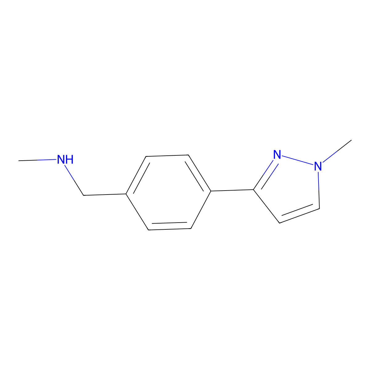 N-Methyl-4-(1-methyl-1H-pyrazol-3-yl)benzylamine molecular structure, CAS 179873-47-3