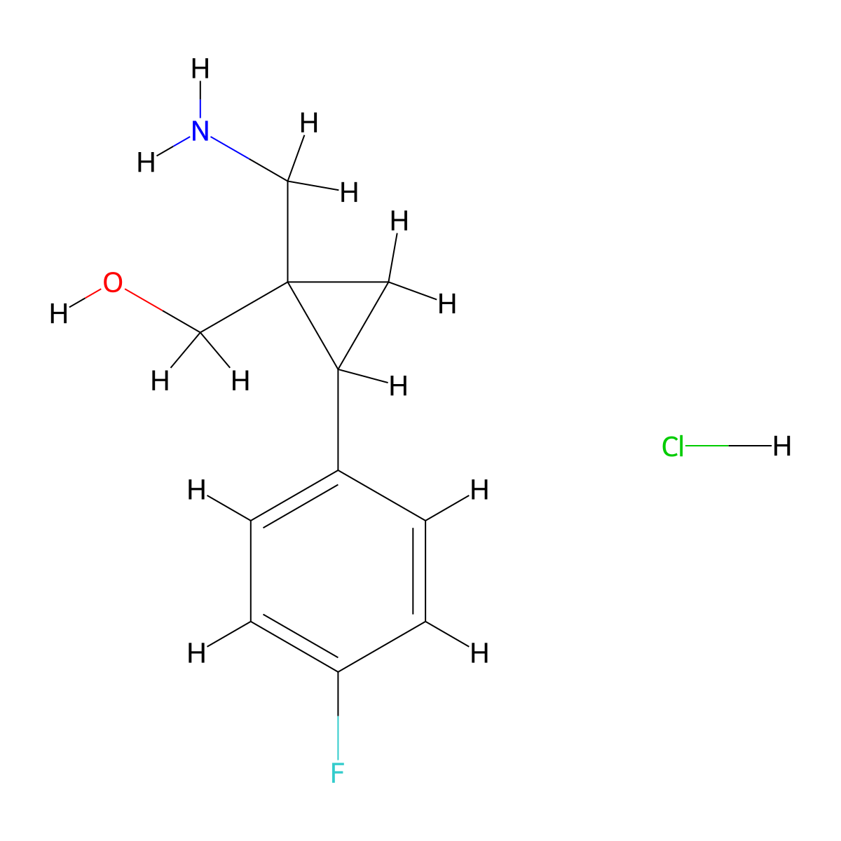[1-(Aminomethyl)-2-(4-fluorophenyl)cyclopropyl]methanol hydrochloride molecular structure, CAS 1798730-81-0