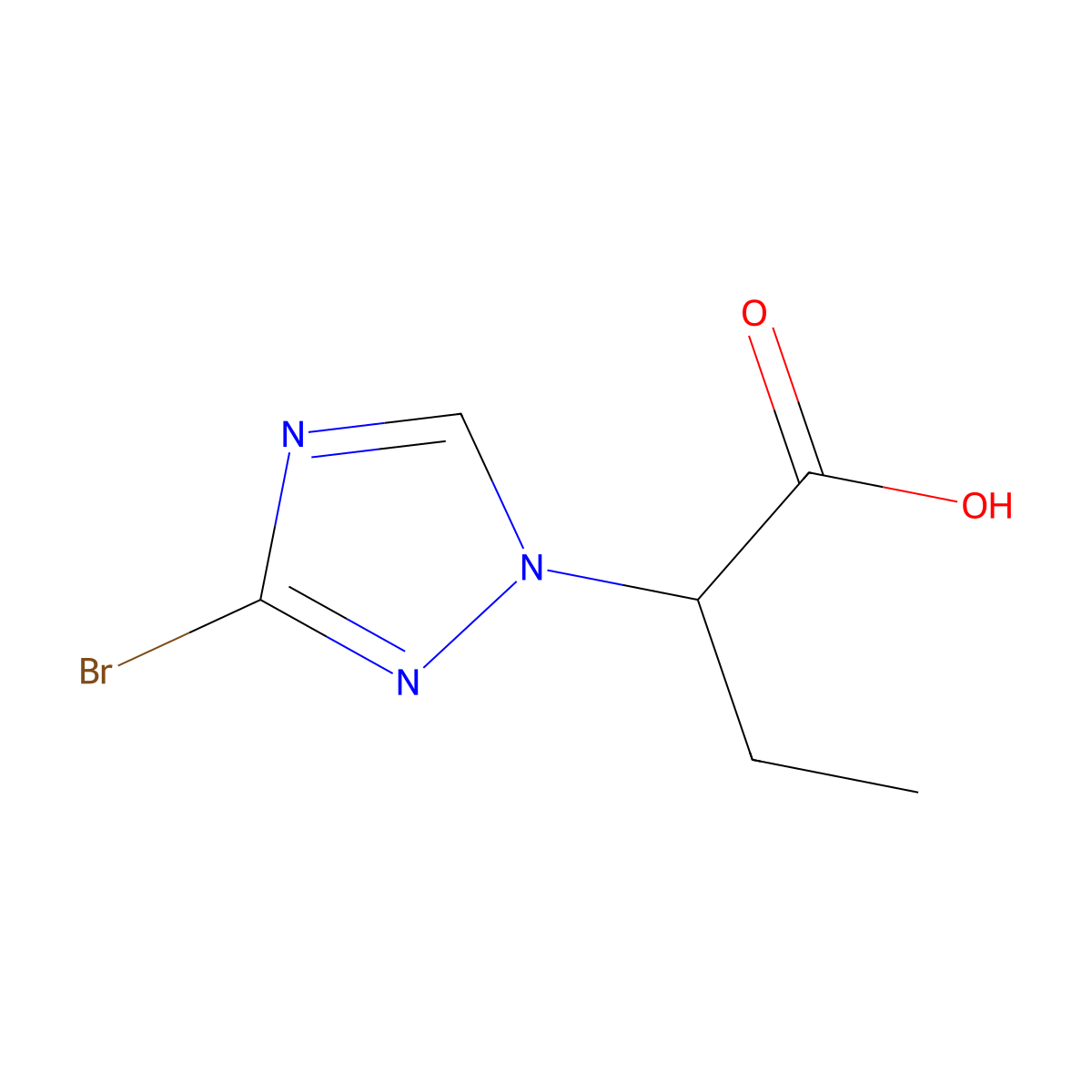 2-(3-bromo-1H-1,2,4-triazol-1-yl)butanoic acid molecular structure, CAS 1798731-85-7
