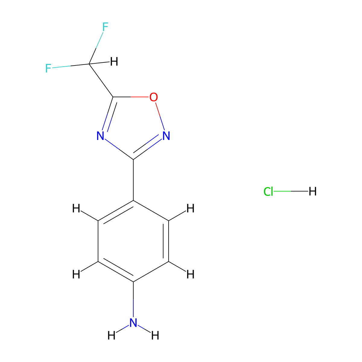 4-[5-(Difluoromethyl)-1,2,4-oxadiazol-3-yl]aniline hydrochloride molecular structure, CAS 1798731-87-9