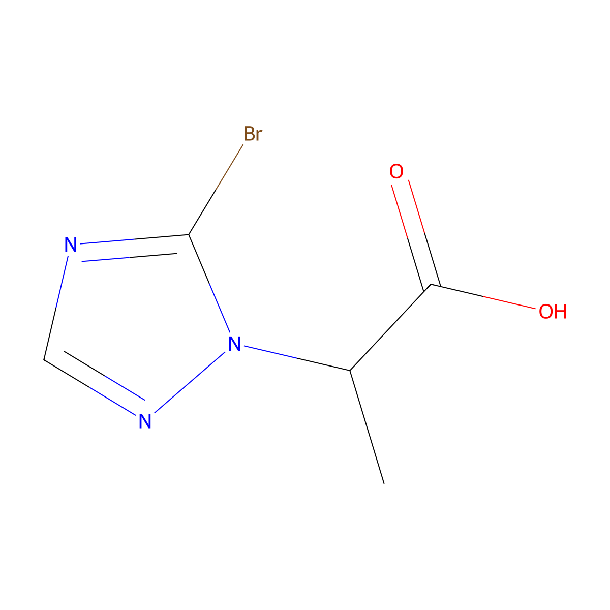 2-(5-bromo-1H-1,2,4-triazol-1-yl)propanoic acid molecular structure, CAS 1798731-93-7