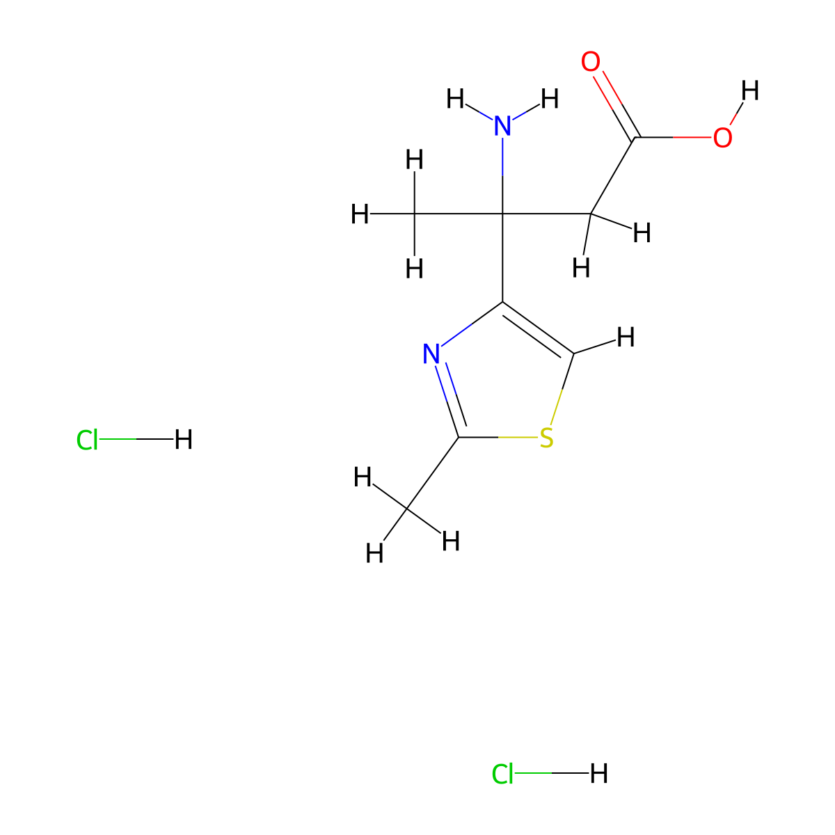 3-Amino-3-(2-methyl-1,3-thiazol-4-yl)butanoic acid dihydrochloride molecular structure, CAS 1798732-60-1