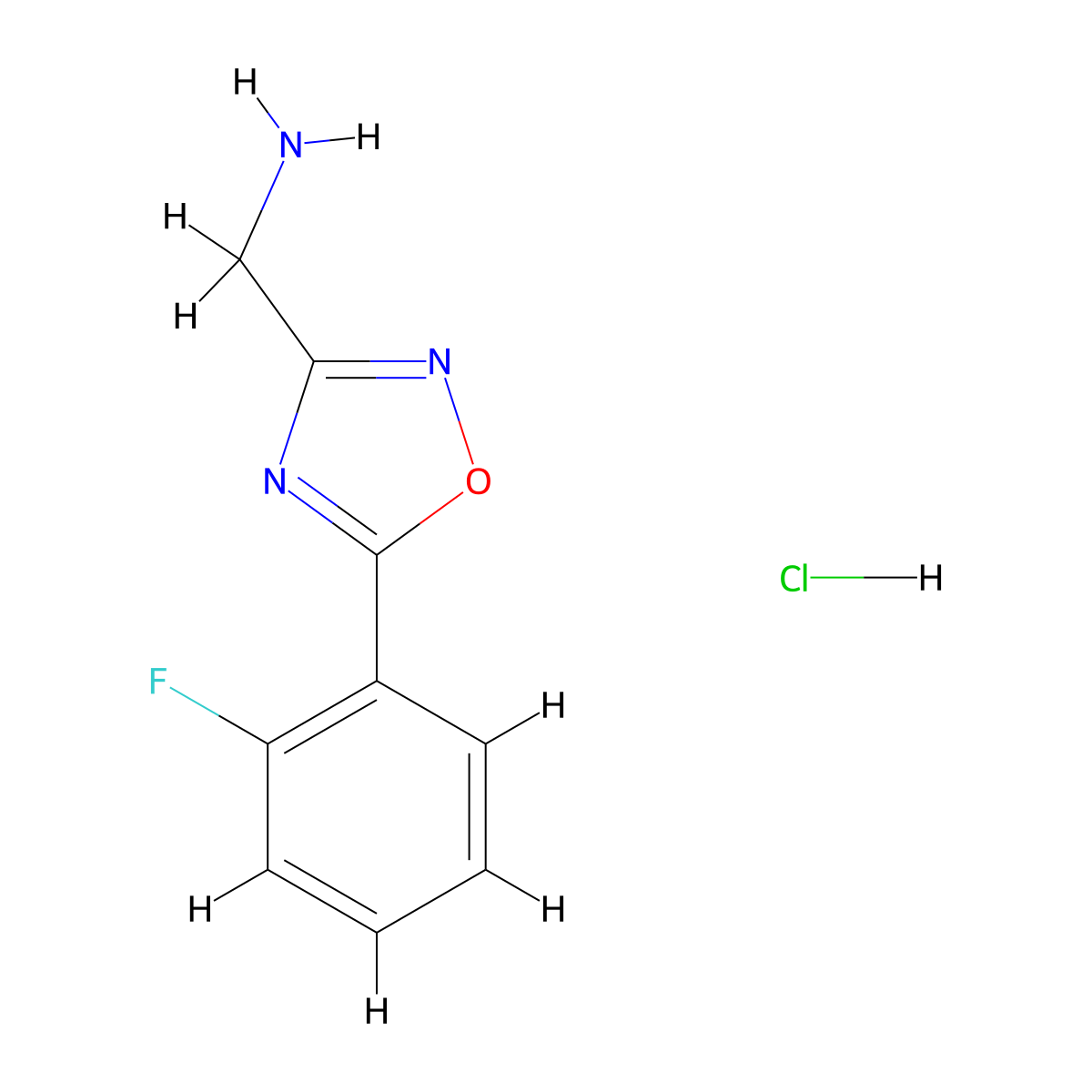 (5-(2-Fluorophenyl)-1,2,4-oxadiazol-3-yl)methanamine hydrochloride molecular structure, CAS 1798733-31-9