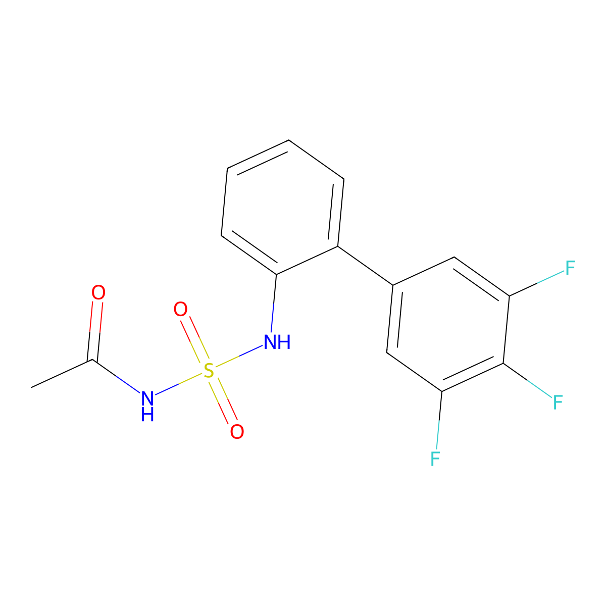 N-{[2-(3,4,5-trifluorophenyl)phenyl]sulfamoyl}acetamide molecular structure, CAS 1798736-25-0