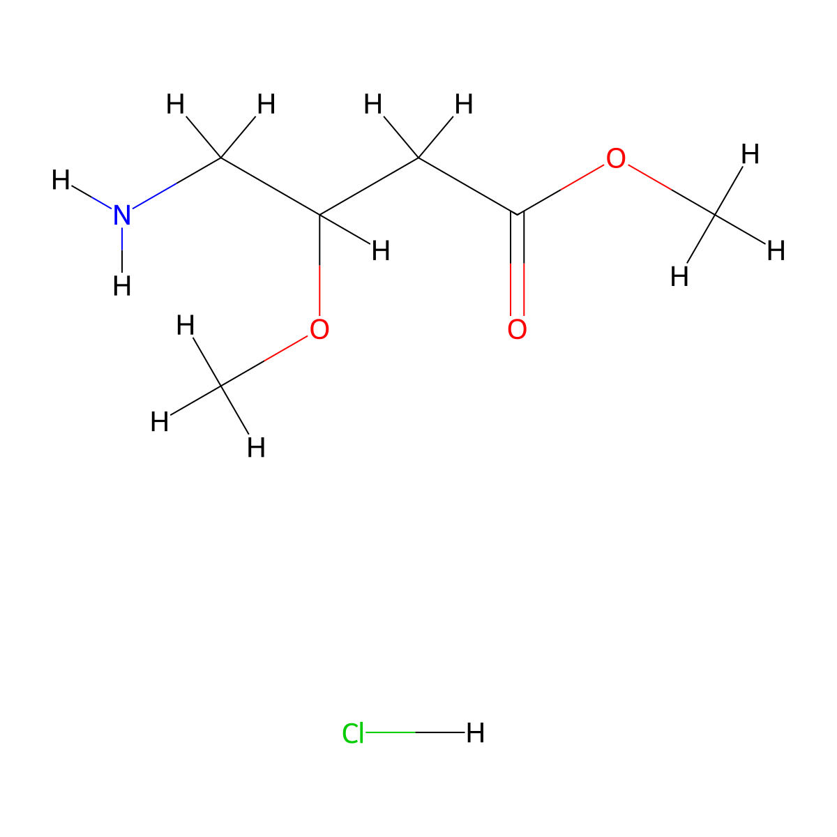 Methyl 4-amino-3-methoxybutanoate hydrochloride molecular structure, CAS 1798737-65-1
