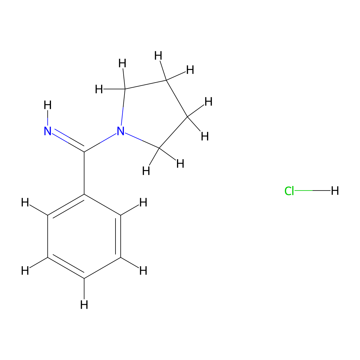1-Benzenecarboximidoylpyrrolidine hydrochloride molecular structure, CAS 1798738-88-1