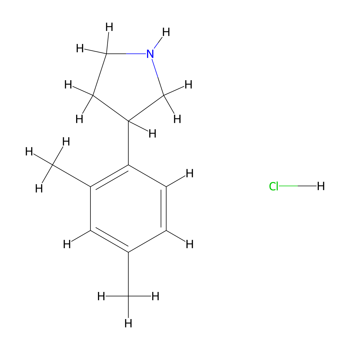 3-(2,4-Dimethylphenyl)pyrrolidine hydrochloride molecular structure, CAS 1798739-01-1