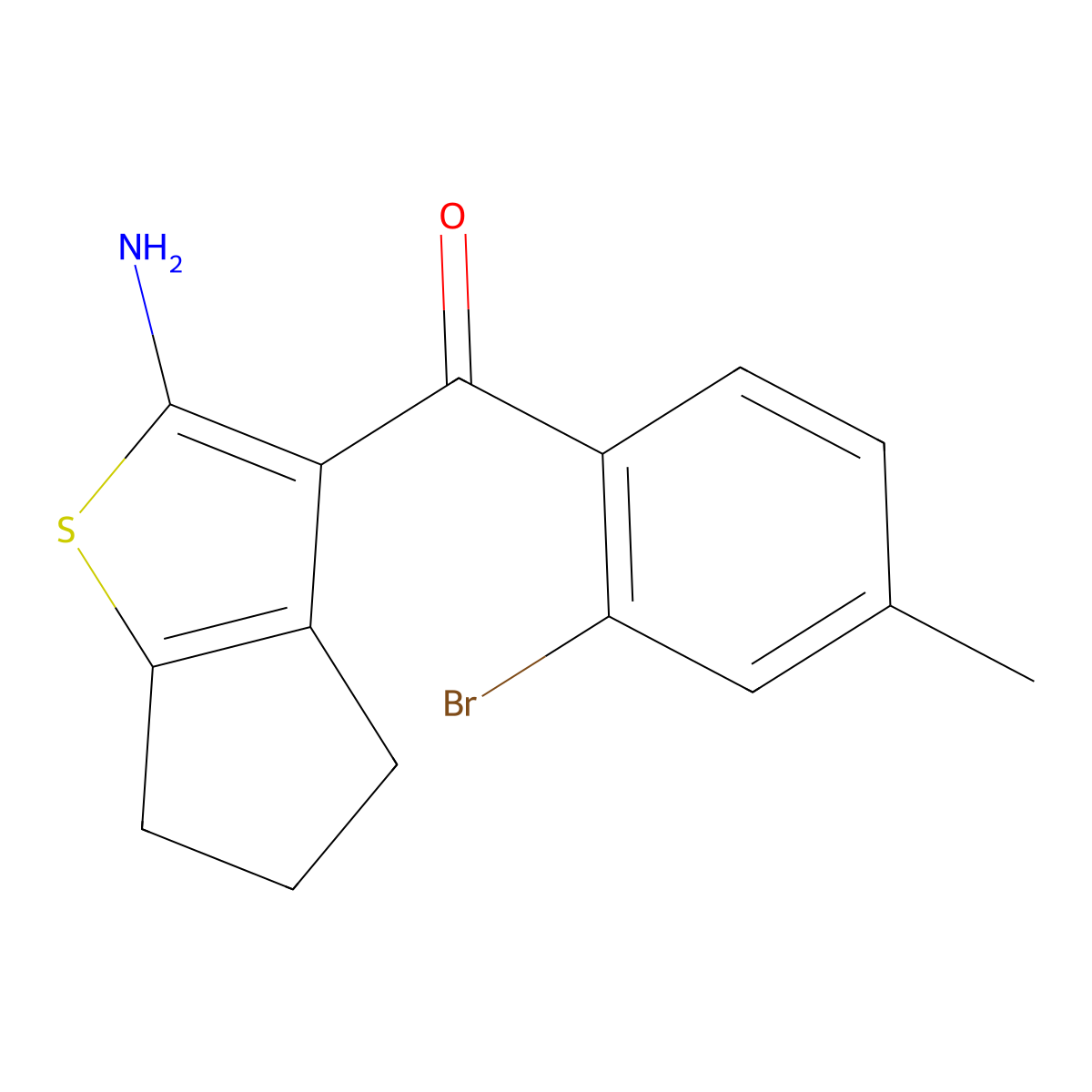 3-(2-bromo-4-methylbenzoyl)-4H,5H,6H-cyclopenta[b]thiophen-2-amine molecular structure, CAS 1798742-74-1