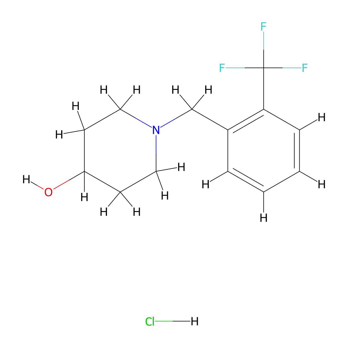 1-{[2-(Trifluoromethyl)phenyl]methyl}piperidin-4-ol hydrochloride molecular structure, CAS 1798746-75-4