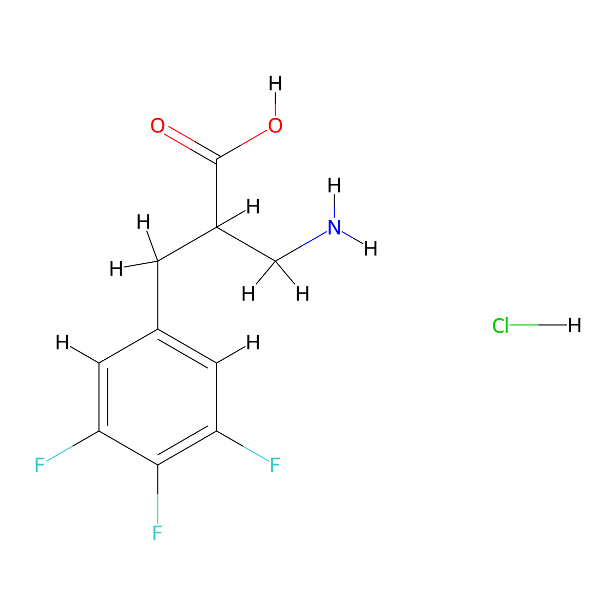 3-Amino-2-[(3,4,5-trifluorophenyl)methyl]propanoic acid hydrochloride molecular structure, CAS 1798747-21-3