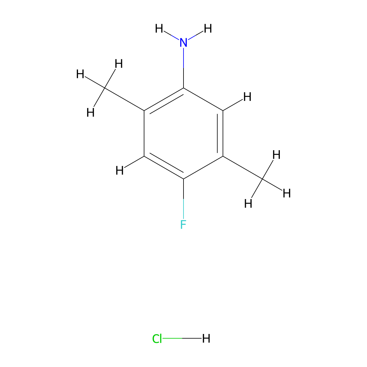 4-Fluoro-2,5-dimethylaniline hydrochloride molecular structure, CAS 1798747-80-4