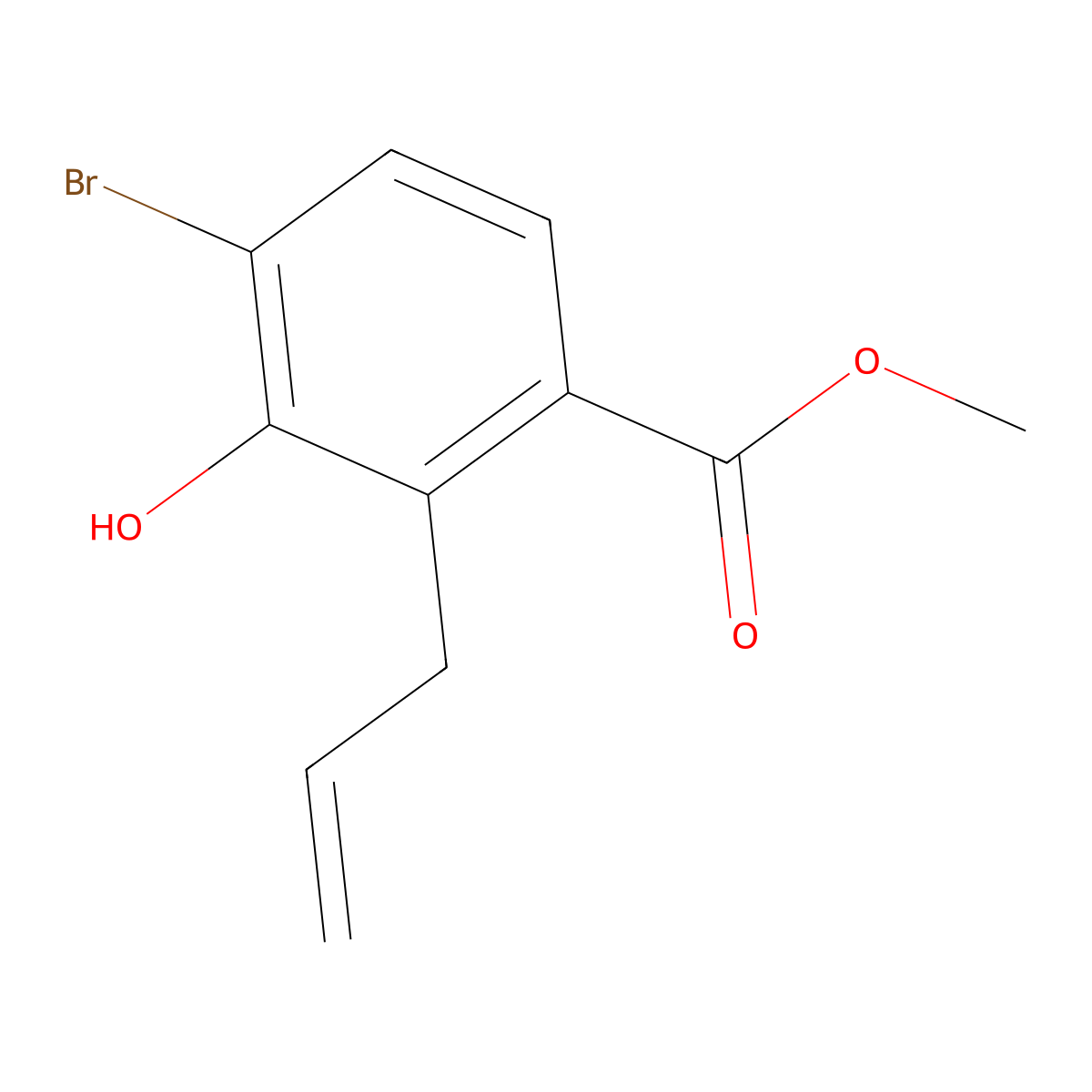 Methyl 4-bromo-3-hydroxy-2-(prop-2-en-1-yl)benzoate molecular structure, CAS 1798747-99-5