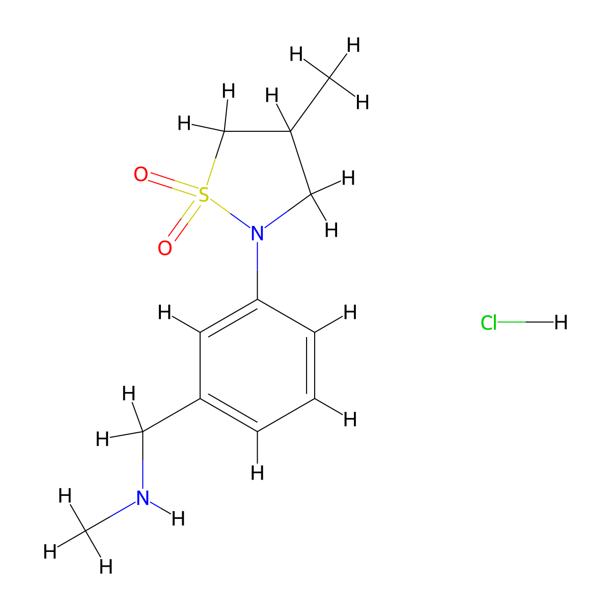 4-Methyl-2-{3-[(methylamino)methyl]phenyl}-1,2-thiazolidine-1,1-dione hydrochloride molecular structure, CAS 1798748-37-4