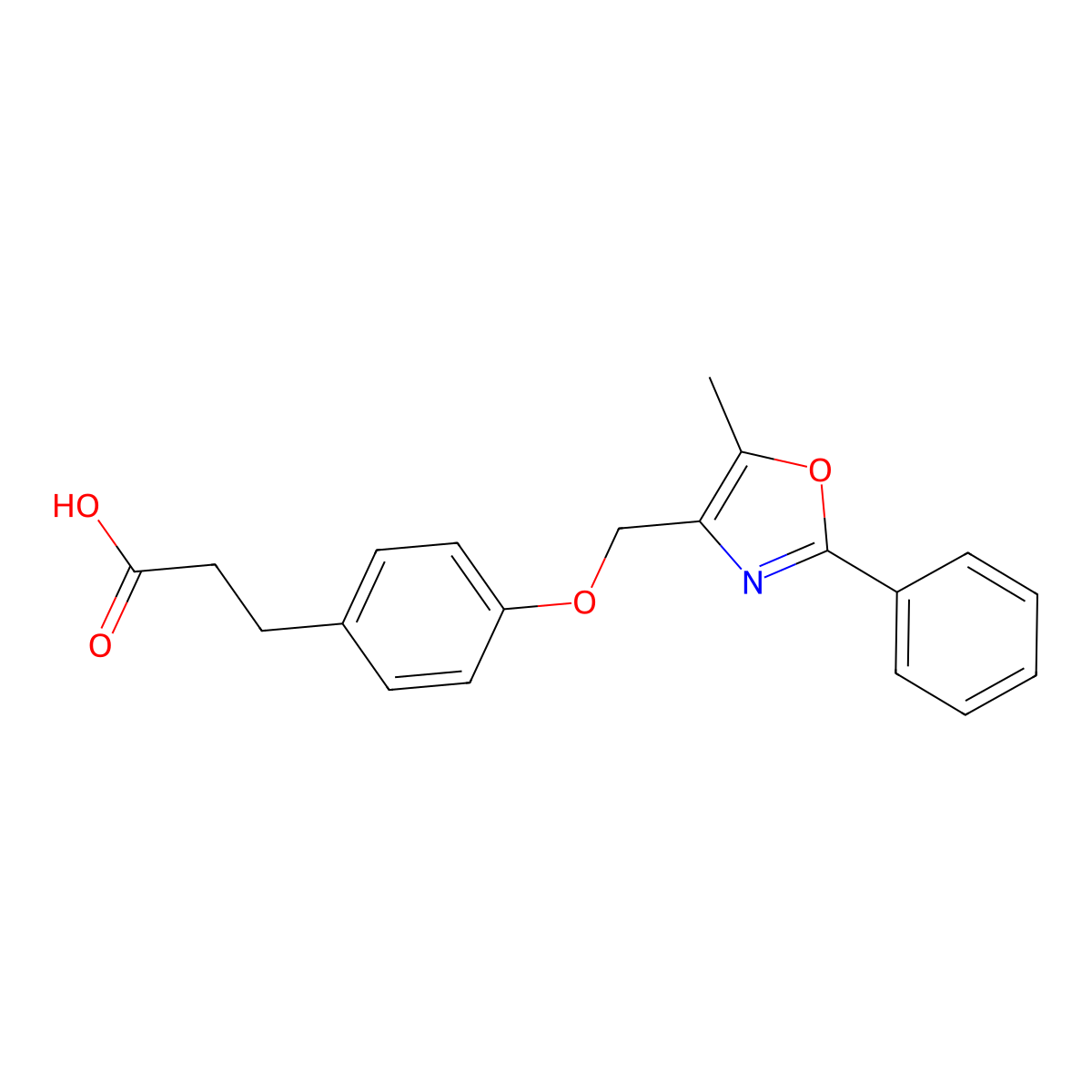 3-{4-[(5-Methyl-2-phenyl-1,3-oxazol-4-yl)methoxy]phenyl}propanoic acid molecular structure, CAS 1798751-25-3