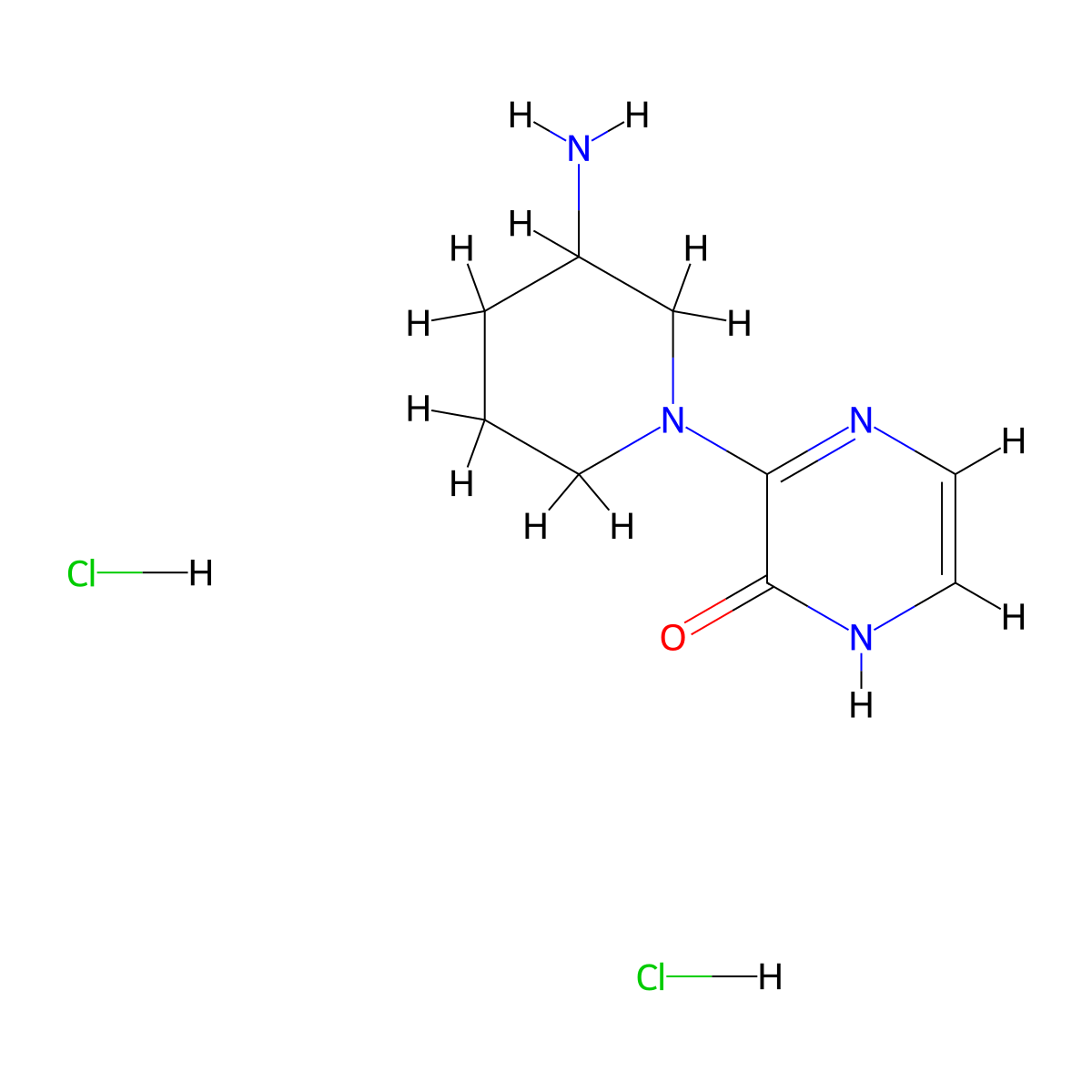 3-(3-Aminopiperidin-1-yl)-1,2-dihydropyrazin-2-one dihydrochloride molecular structure, CAS 1798756-28-1