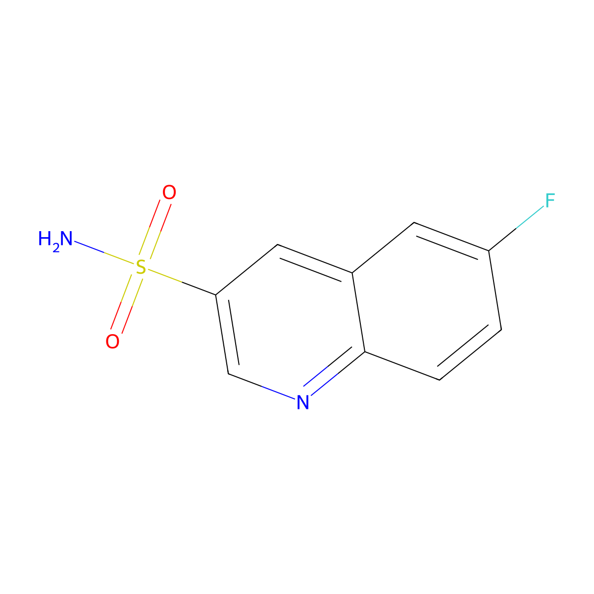 6-Fluoroquinoline-3-sulfonamide molecular structure, CAS 1798757-52-4