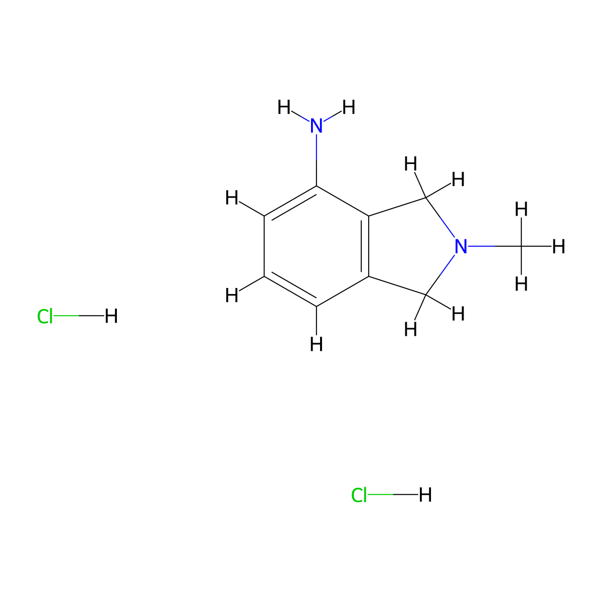 2-methyl-2,3-dihydro-1H-isoindol-4-amine dihydrochloride molecular structure, CAS 1798758-64-1