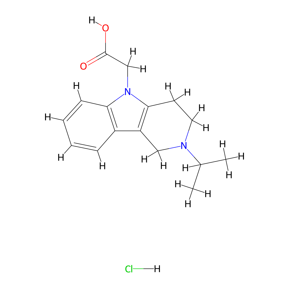 2-[2-(propan-2-yl)-1H,2H,3H,4H,5H-pyrido[4,3-b]indol-5-yl]acetic acid hydrochloride molecular structure, CAS 1798760-53-8
