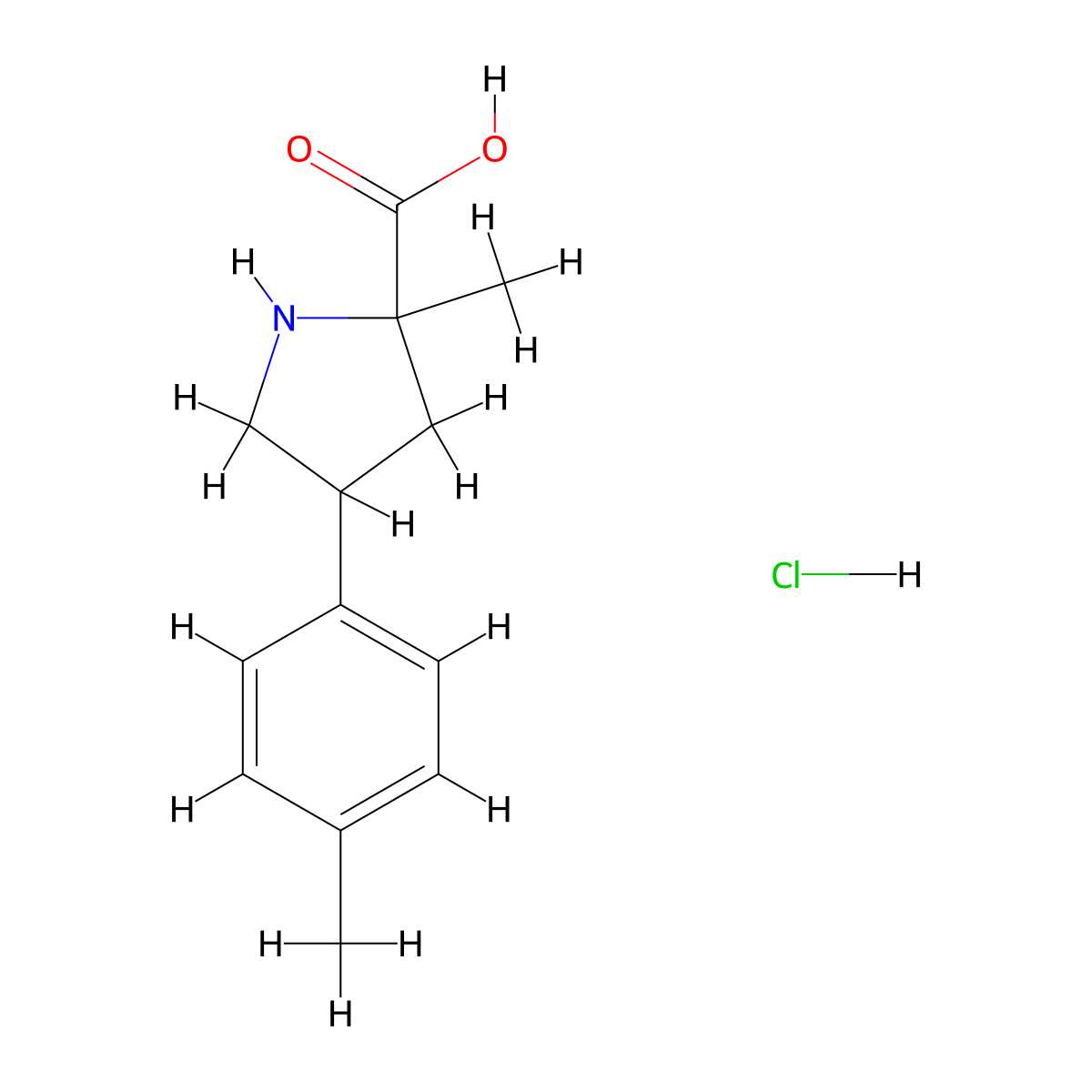 2-Methyl-4-(4-methylphenyl)pyrrolidine-2-carboxylic acid hydrochloride molecular structure, CAS 1798775-41-3