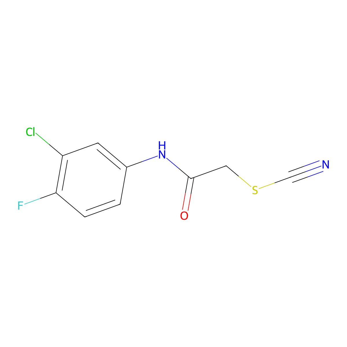 2-[(3-Chloro-4-fluorophenyl)amino]-2-oxoethyl thiocyanate molecular structure, CAS 1798775-66-2