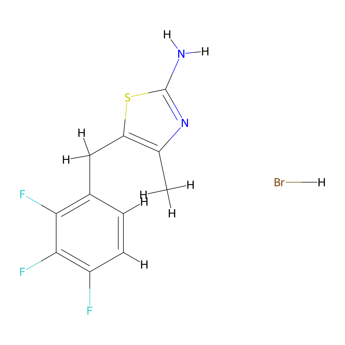 4-Methyl-5-[(2,3,4-trifluorophenyl)methyl]-1,3-thiazol-2-amine hydrobromide molecular structure, CAS 1798779-06-2