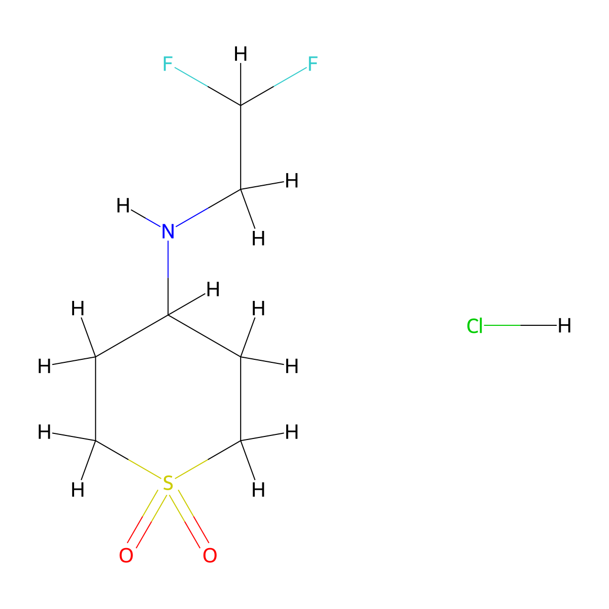 4-[(2,2-Difluoroethyl)amino]-1lambda6-thiane-1,1-dione hydrochloride molecular structure, CAS 1798779-21-1